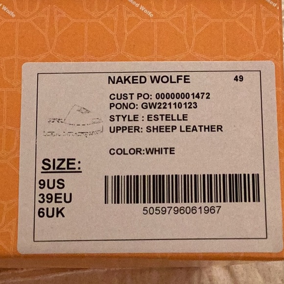 Naked Wolfe White Estelle Slides sz 39 NEW - Picture 7 of 7